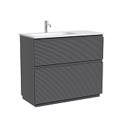 Sancos Folk Floor Тумба под раковину левая, напольная 99,5x45x85h см, 2 выдвиж. ящ., цвет: grey soft FL100FLGS