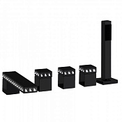 Bongio Pure Glam Смеситель для ванны, на борт, цвет: черный матовый/Swarovski 6P531NE0D01SW