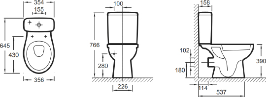 Унитаз-компакт Jacob Delafon Patio UJV102-00