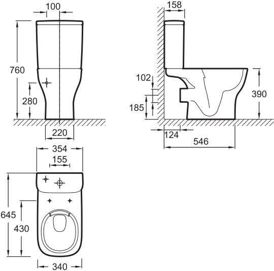 Унитаз-компакт Jacob Delafon Struktura  безободковый UJX102-00