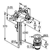 Kludi 1926 Смеситель для биде, с д/к, цвет: золото 512114520