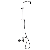 Daniel Tiara Душевая стойка: смеситель, держатель для душа, шланг 150 см, цвет: хром TA636ASSDDVCR