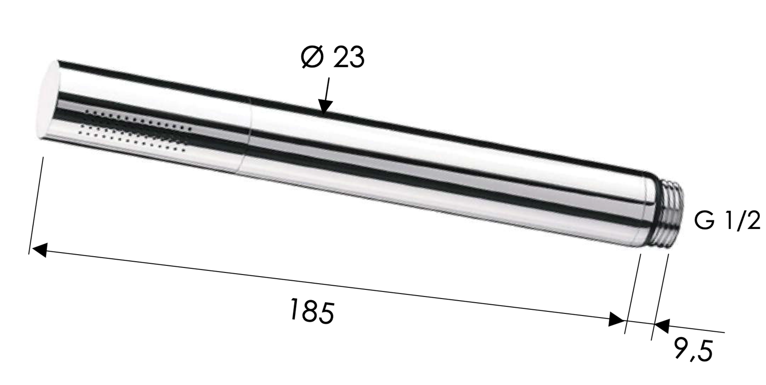 Daniel Душевая лейка, 1 режим, цвет: черный матовый A435S15