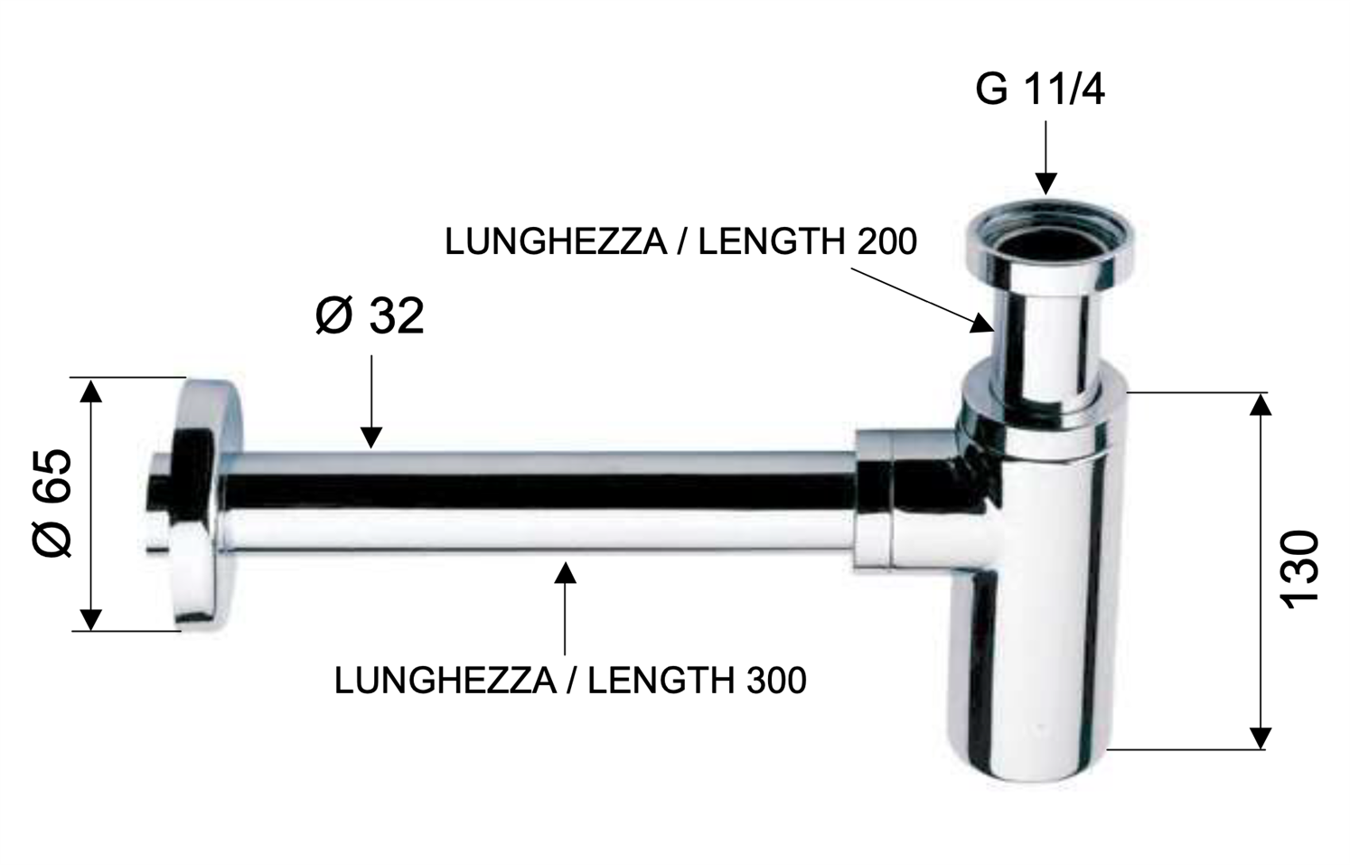 Daniel Сифон для раковины, цвет: хром A750114