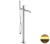 Daniel Brooklyn Смеситель напольный с душ. наб., с внутр. частью, излив 18,7 см, цвет: золото браш BY678DP
