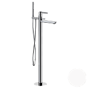 Daniel Club Смеситель напольный с душ. набором, с внутр. частью, излив 18,1 см, цвет: белый матовый ANC67814