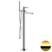 Daniel Club Смеситель напольный с душ. набором, с внутр. частью, излив 18,1 см, цвет: золото глянц ANC678DO