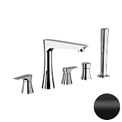 Daniel Diva Смеситель на борт ванны на 4 отверстия, с ручным душем, цвет: черный матовый DV449115