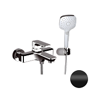 Daniel Tiara Смеситель для ванны с душ. набором - ручной душ, шланг, держатель, цвет: черный мат TA61015