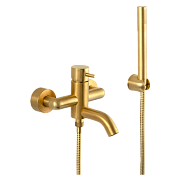 Daniel Tokyo Смеситель для ванны с душ. набором - ручной душ, шланг, держатель, цвет: золото браш TK610DP