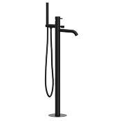 Daniel Tokyo Смеситель напольный с душ. набором, с внутр. частью, излив 18 см, цвет: черный матовый TK67815