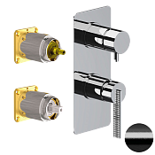 Daniel Club Смеситель для душа, на 2 потребителя, внешняя часть, цвет: черный брашированный хром ANC612D2KBFZ