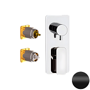 Daniel Tiara Смеситель для душа, на 2 потребителя, внешняя часть, цвет: черный матовый TA612D2KB15