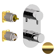 Daniel Trilogy Смеситель для душа, на 2 потребителя, внешняя часть, цвет: золото брашированное TG612D2KBDP