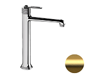 Daniel Brooklyn Смеситель для раковины высокий, без донного клап., излив 34,4 см, цвет: золото браш BY607BDP
