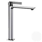 Daniel Club Смеситель для раковины высокий, без донного клапана, излив 31,6 см, цвет: белый матовый ANC607B14