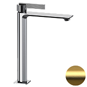 Daniel Club Смеситель для раковины высокий, без донного клап., излив 31,6 см, цвет: золото браш ANC607BDP