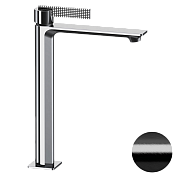 Daniel Club Смеситель для раковины высокий, без дон. клап., излив 31,6 см, цвет: черный браш. хром ANC607BFZ