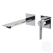 Daniel Club Смеситель для раковины встраиваемый, излив 19,8 см, с внутр.частью, цвет: белый матовый ANC632PL14