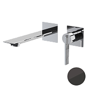 Daniel Club Смеситель для раковины встраиваемый, излив 19,8 см, с внутр. частью, цвет: черный хром ANC632PLCF