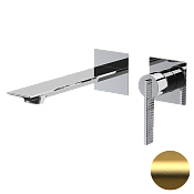 Daniel Club Смеситель для раковины встраиваемый, излив 19,8 см, с внутр. частью, цвет: золото браш ANC632PLDP