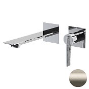 Daniel Club Смеситель для раковины встраиваемый, излив 19,8 см, с внутренней частью, цвет: сталь ANC632PLXV