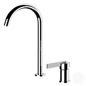 Daniel Club Смеситель для раковины высокий, без донного клапана, излив 33,4 см, цвет: белый матовый ANC655L14