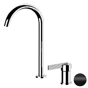 Daniel Club Смеситель для раковины высокий, без донного клапана, излив 33,4 см, цвет: черный матовый ANC655L15