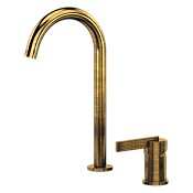 Daniel Club Смеситель для раковины высокий, без донного клап., излив 33,4 см, цвет: латунь состар ANC655L63