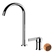 Daniel Club Смеситель для раковины высокий, без донного клап., излив 33,4 см, цвет: медь состаренная ANC655L64