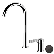 Daniel Club Смеситель для раковины высокий, без донного клапана, излив 33,4 см, цвет: черный хром ANC655LCF