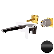 Daniel Diva Смеситель для раковины встраиваемый, излив 20,5 см, внешняя часть, цвет: черный матовый DV632KB15