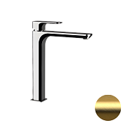 Daniel Tiara Смеситель для раковины высокий, без донного клап., излив 29,8 см, цвет: золото браш TA607BDP