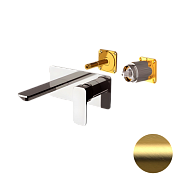 Daniel Tiara Смеситель для раковины встраиваемый, излив 19 см, внеш. часть, цвет: золото браш TA632KBDP