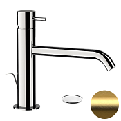 Daniel Tokyo Смеситель для раковины, с донным клапаном, излив 16,5 см, цвет: золото брашированное TK605XDP