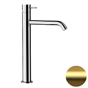 Daniel Tokyo Смеситель для раковины высокий, без донного клап., излив 31,4 см, цвет: золото браш TK607BDP