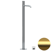 Daniel Trilogy Смеситель для раковины напольный, излив 18 см, с внутренней частью, цвет: золото браш TG688DP