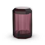 Decor Walther Kristall BMD Баночка универсальная d9x14h см, настольная, с крыш., цвет: rich burgundy 0931497