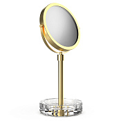 Decor Walther Kristall KSA Косметическое зеркало, 5x увеличение d15 см, цвет: кристальный/золото 0941956