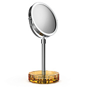 Decor Walther Kristall KSA Косметическое зеркало, 5x увеличение d15 см, цвет: янтарь/хром 0941781