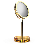 Decor Walther Kristall KSA Косметическое зеркало, 5x увеличение d15 см, цвет: янтарь/золото 0941881