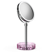 Decor Walther Kristall KSA Косметическое зеркало, 5x увеличение d15 см, цвет: розовый/хром 0941761