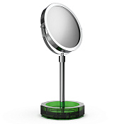 Decor Walther Kristall KSA Косметическое зеркало, 5x увеличение d15 см, цвет: зеленый/хром 0941796
