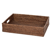 Decor Walther Basket TRAY Лоток универсальный 34х45х10h см, настольный, цвет: ротанг темный 0939692