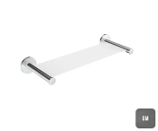 Almar Accessories Полка подвесная 30 см, с белой вставкой, цвет: PVD brushed gun metal E300003.GM