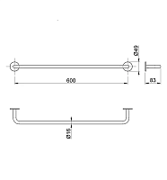 Almar Accessories Полотенцедержатель 60 см, подвесной, цвет: chrome E305006.CR
