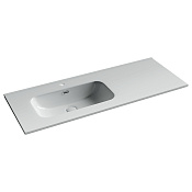 Ceramicanova Element Раковина накладная 121x46,5 см, левая с переливом, цвет: белый глянцевый CN7006L