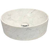 Nic Design Mod Раковина накладная из камня ø42х12h донный клапан в комплекте, цвет: MC Marmo Carrara 001 938 MC