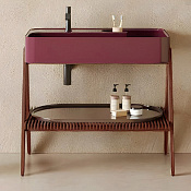 Nic Design Trama Металлическая консоль и деревянная консоль 95х50х71h, цвет: 079 Deep Iroko 010 898 079