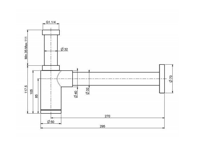 Fima Carlo Frattini Сифон для раковины, латунный, цвет: chrome F406CR